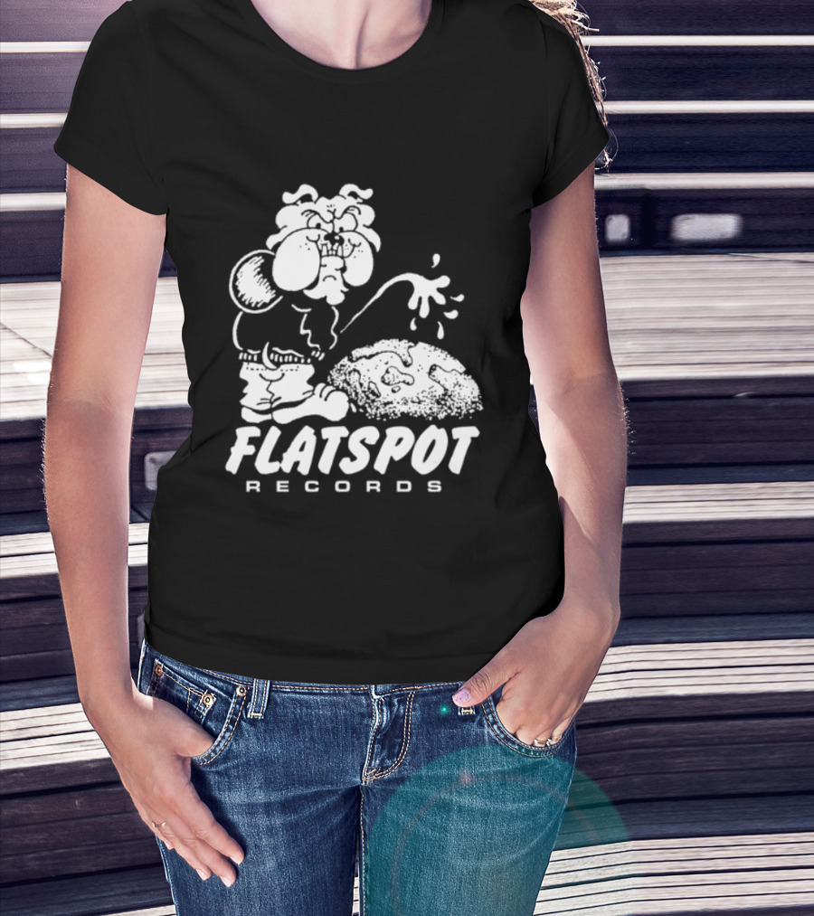Flatspot Records Piss Off Character Graphic With Store Name T-Shirt