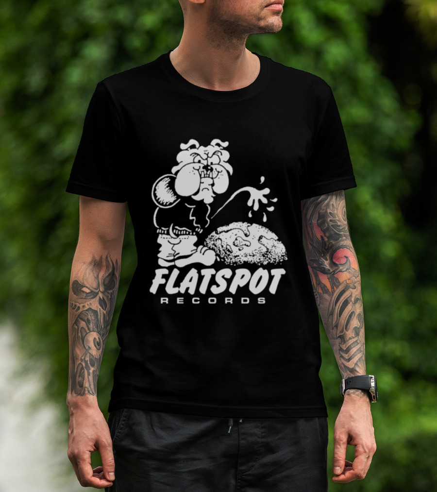 Flatspot Records Piss Off Character Graphic With Store Name T-Shirt