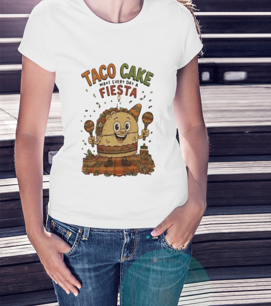 Taco Cake Maraca Party Make Every Day A Fiesta T-Shirt