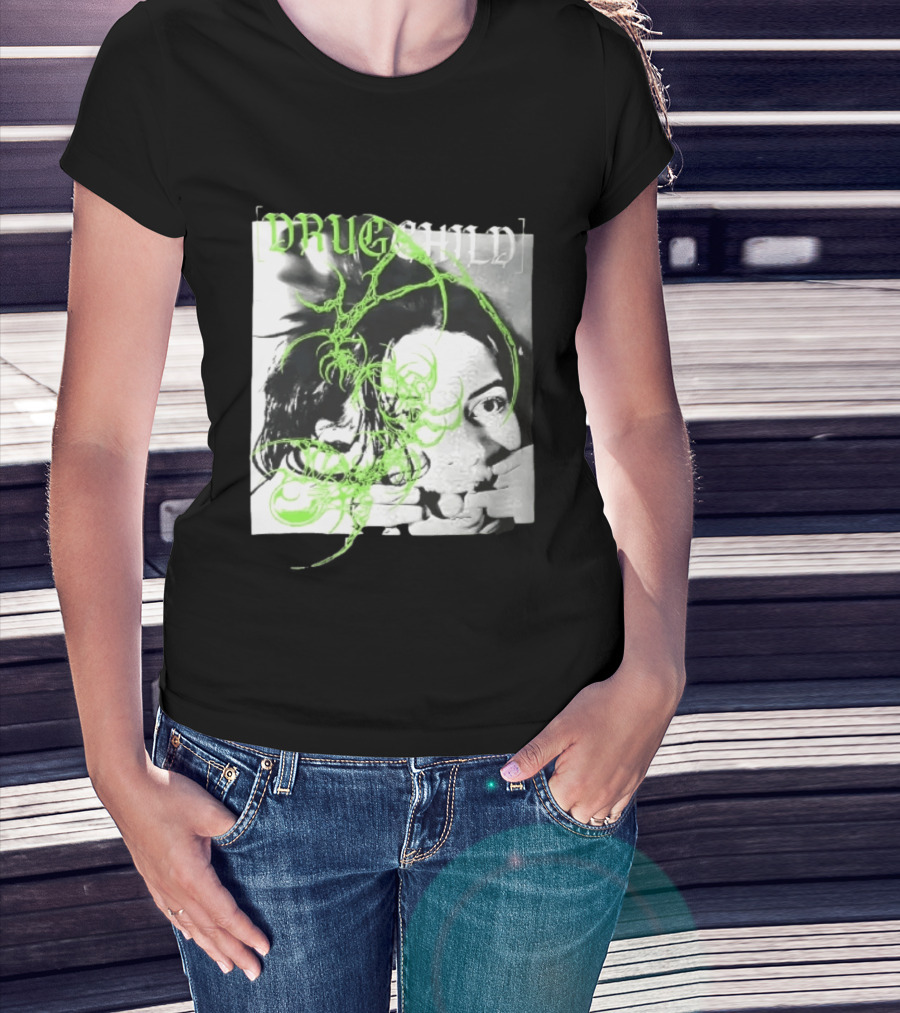 Drugchild Green Cyber Sigilism High Contrast No Depth Just Death And Decay T-Shirt