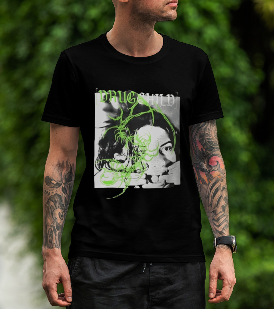Drugchild Green Cyber Sigilism High Contrast No Depth Just Death And Decay T-Shirt