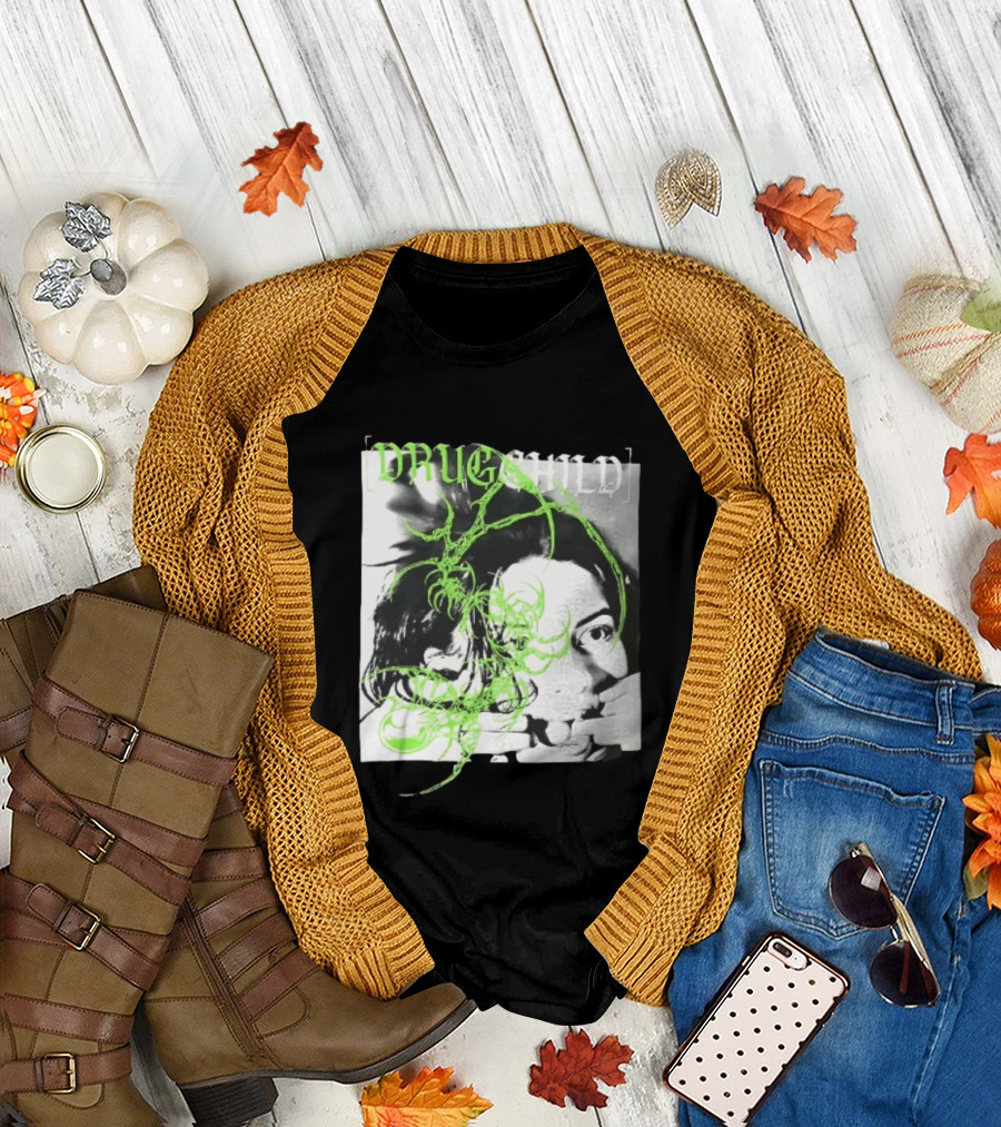 Drugchild Green Cyber Sigilism High Contrast No Depth Just Death And Decay T-Shirt