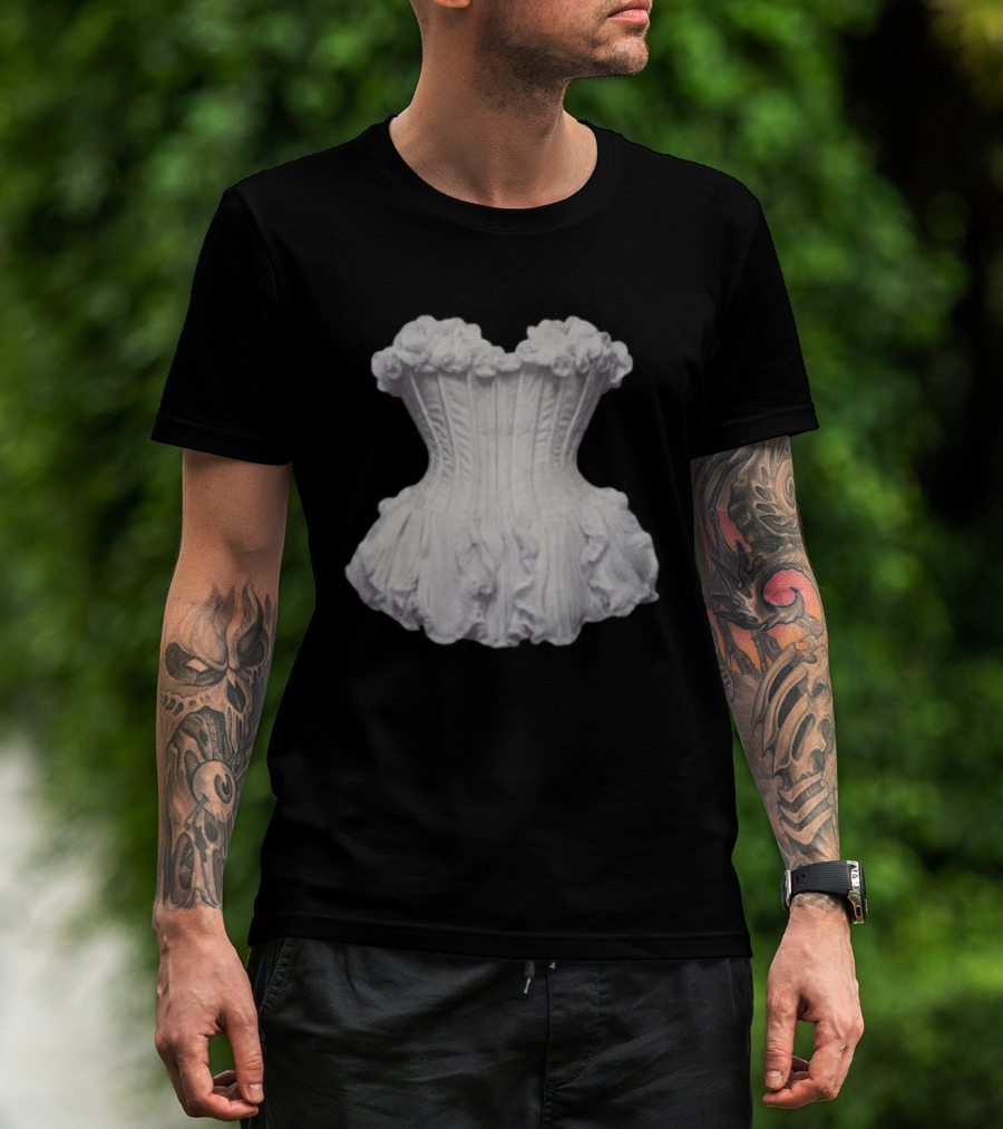 Beyonce Store Flaws And All White Corset Sculpture T-Shirt