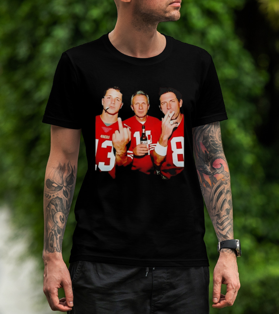 Brock Purdy Joe Montana Steve Young 49ers Legends NFL Players T-Shirt