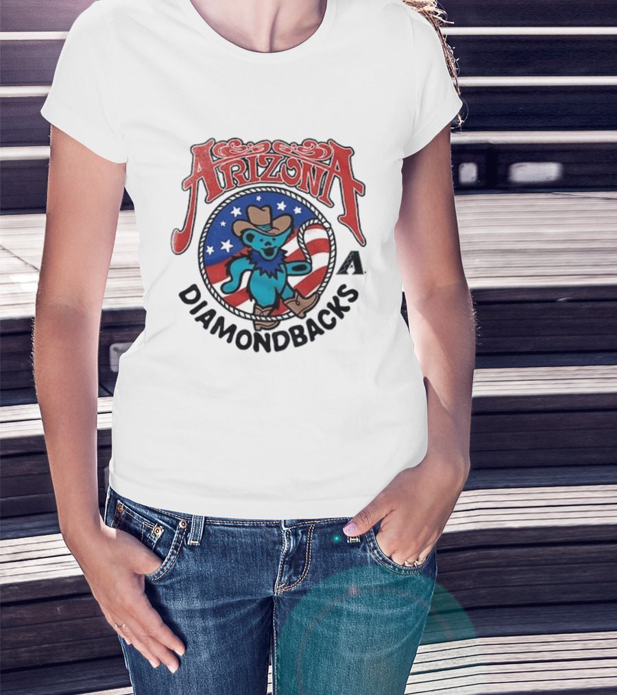 Arizona Diamondbacks Grateful Dead Americana Cowboy Bear T-Shirt