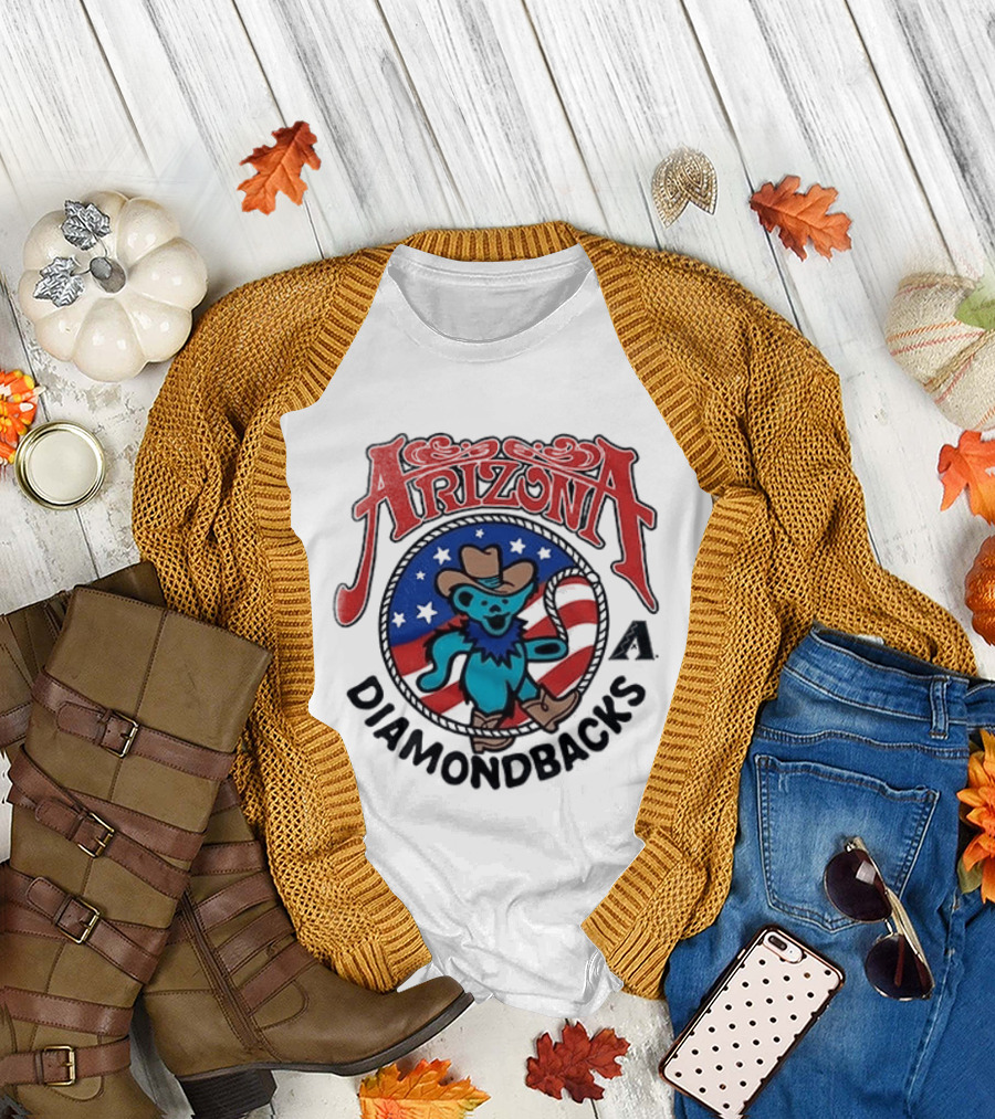 Arizona Diamondbacks Grateful Dead Americana Cowboy Bear T-Shirt