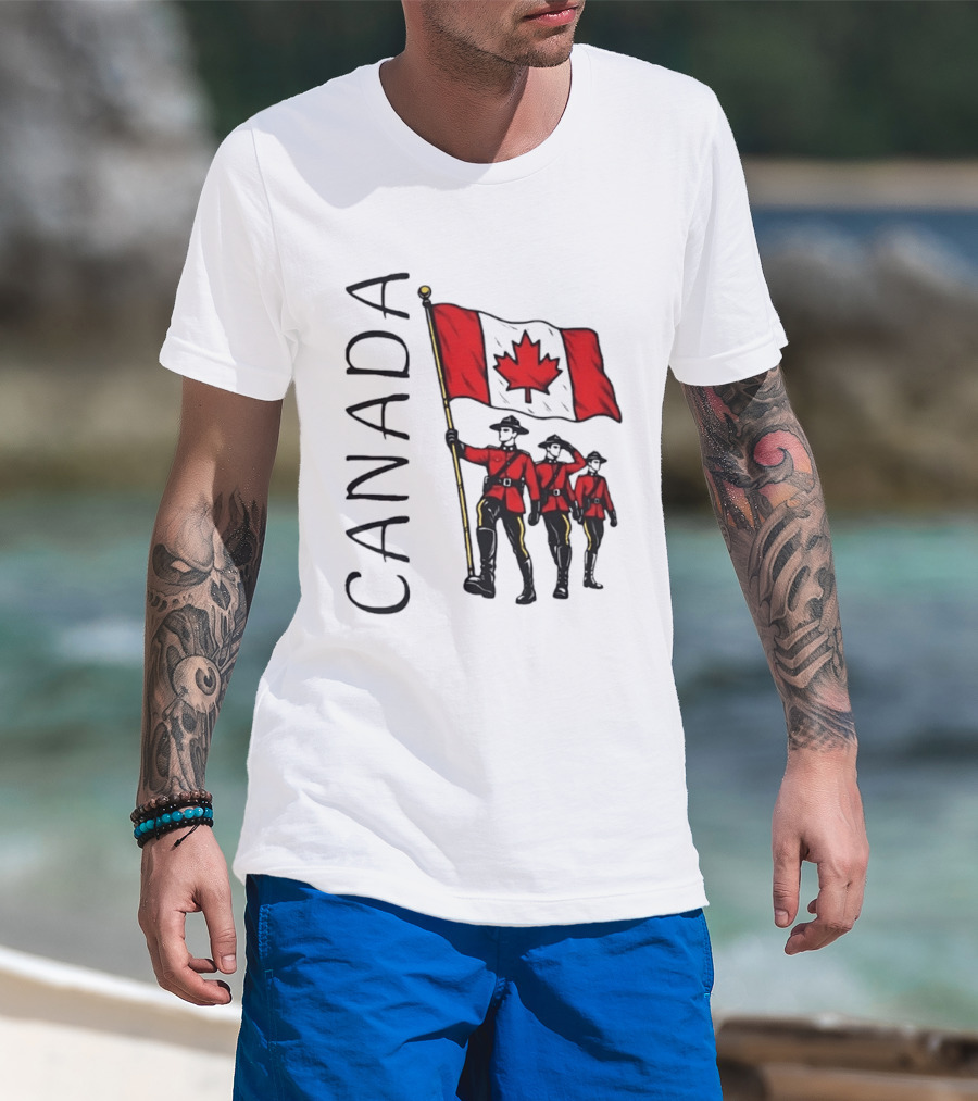 Canada Flag Royal Canadian Mounted Police Parade T-Shirt