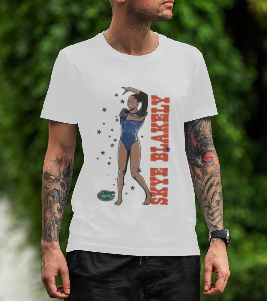 Skye Blakely Florida Gymnastics Blue Leotard Star T-Shirt