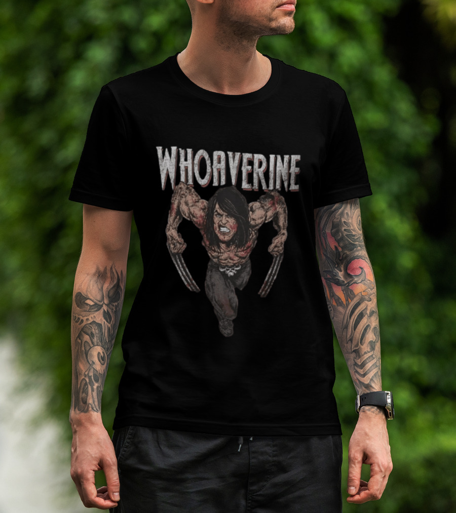 Whoaverine Claws Bare Chest Gritting Teeth T-Shirt