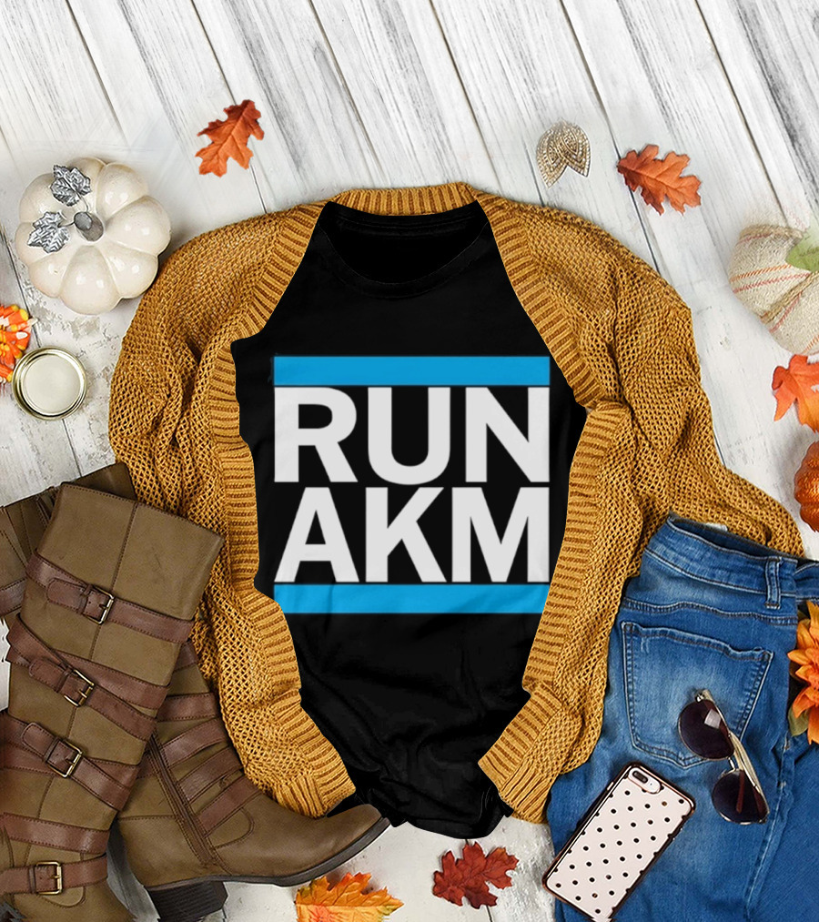 RUN AKM Streetwear Bold Typography Fashion T-Shirt