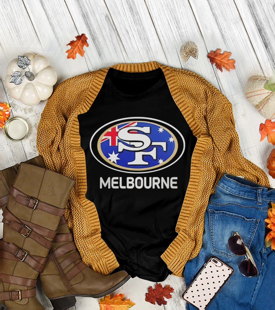 San Francisco 49ers Australia Melbourne Flag T-Shirt
