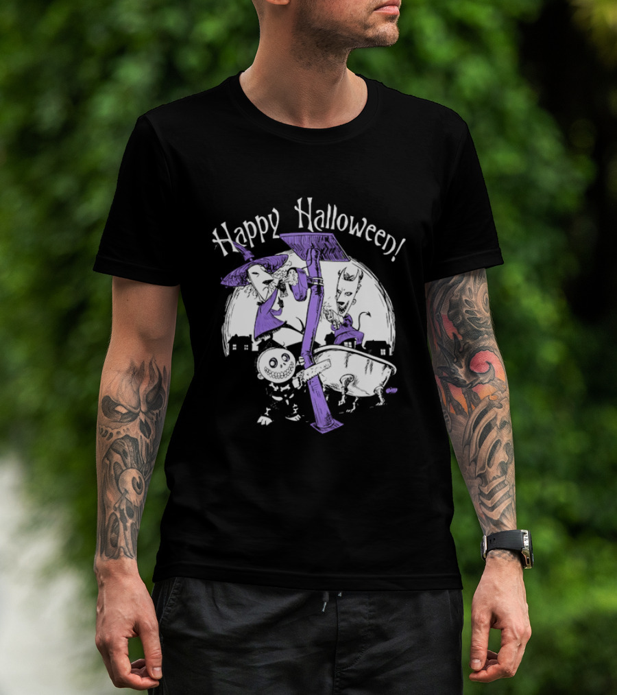 Happy Halloween Lock Shock And Barrel The Nightmare Before Christmas T-Shirt