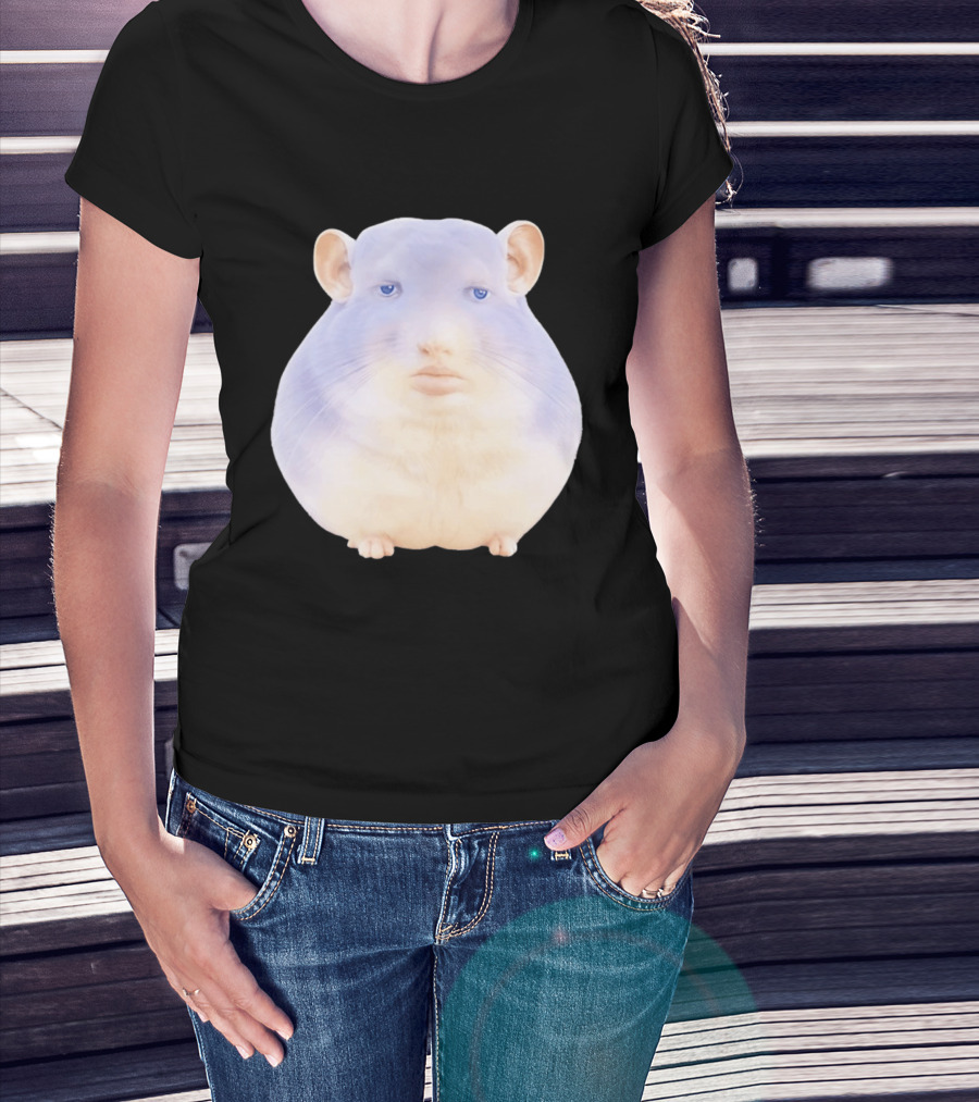 Surreal Chinchilla Human Face Hybrid Expression T-Shirt