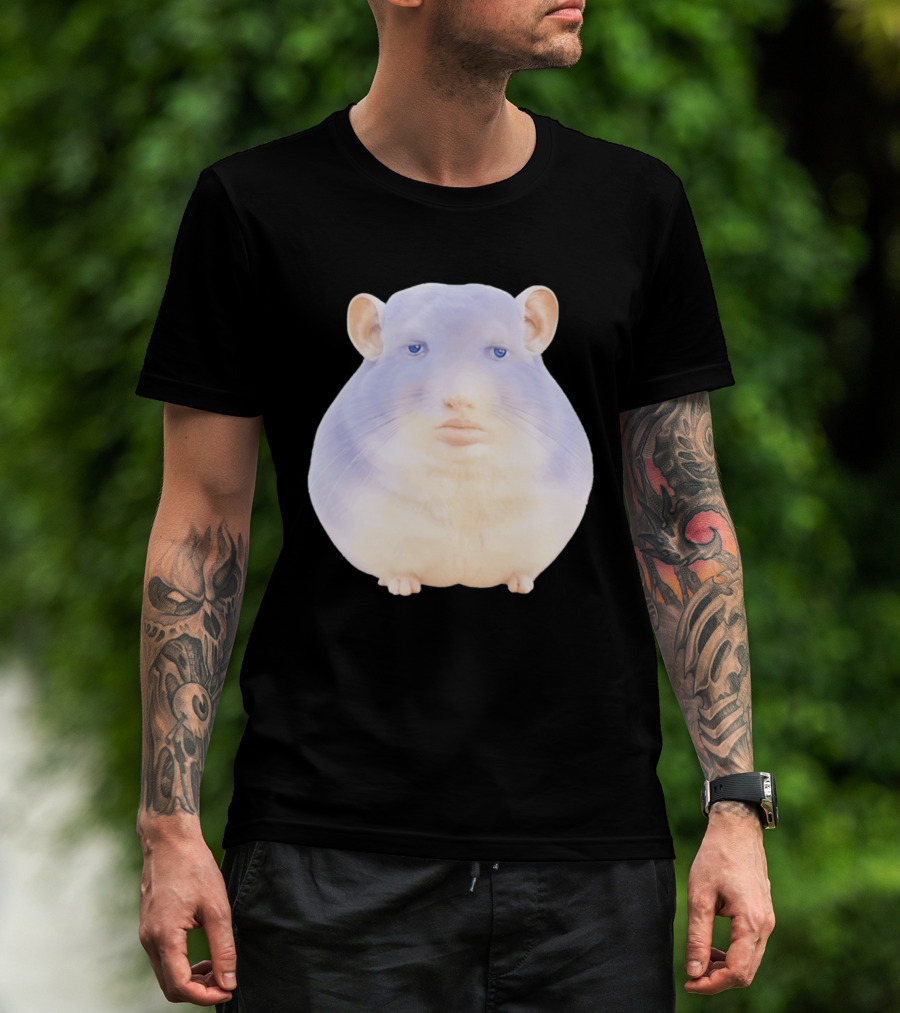 Surreal Chinchilla Human Face Hybrid Expression T-Shirt