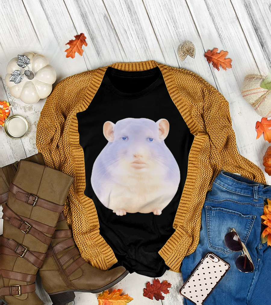 Surreal Chinchilla Human Face Hybrid Expression T-Shirt