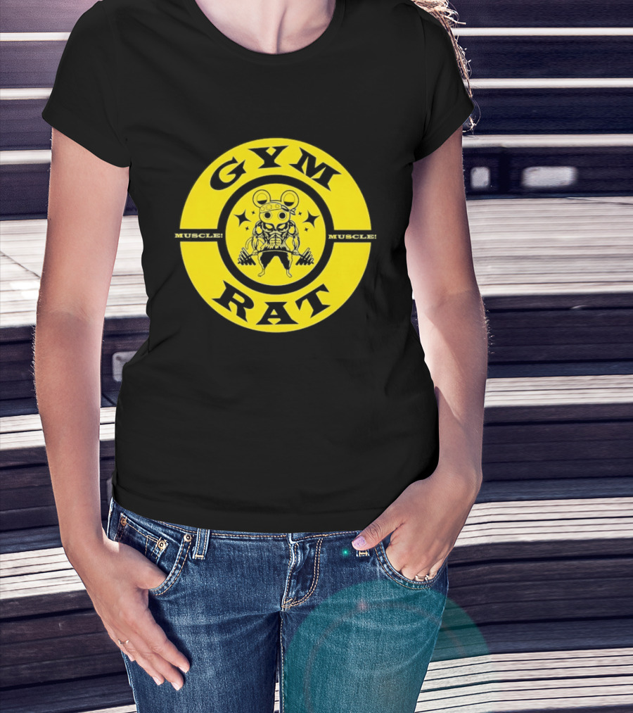 Gym Rat Muscle Fitness Workout Bodybuilding Mouse T-Shirt