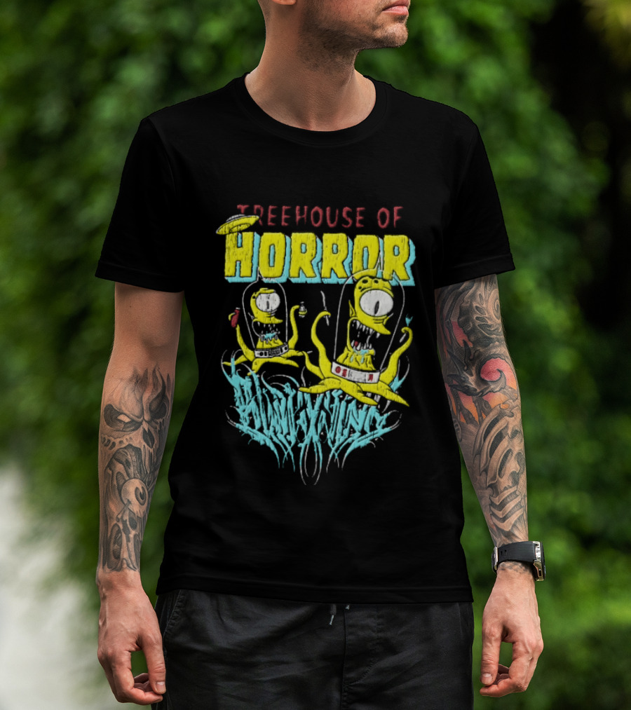 Treehouse Of Horror Kang Kodos Aliens Tentacles Distressed Cartoon T-Shirt
