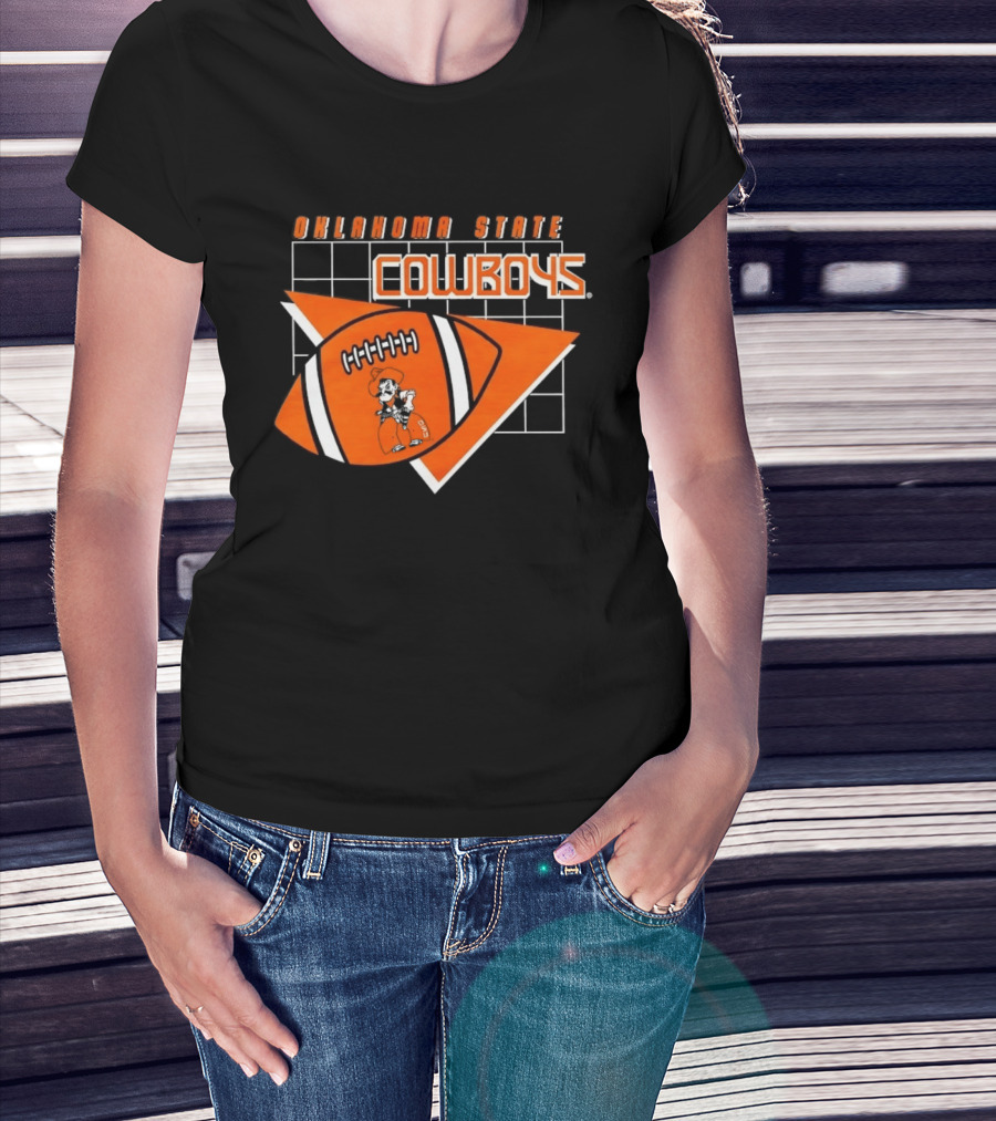 Oklahoma State Cowboys Football Team Emblem With Football T-Shirt