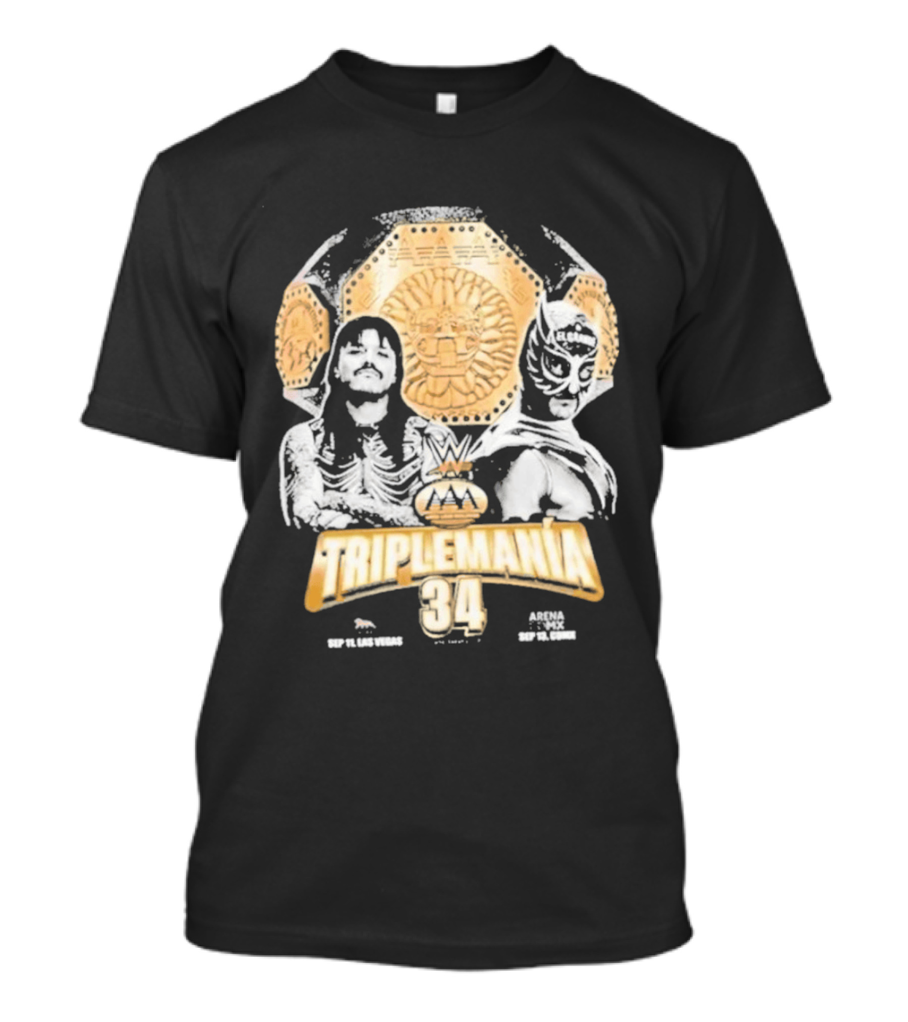 Triplemania 34 Lucha Libre Worldwide Event 2023 Featuring Skeleton And Luchador Mask T-Shirt