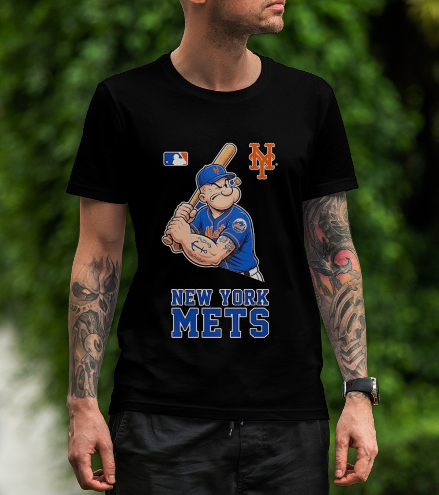Popeye New York Mets MLB Baseball Battling Mets T-Shirt