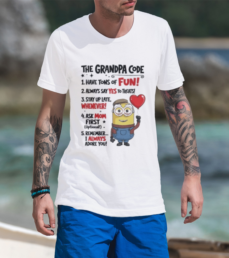 The Grandpa Code Minion Fun Rules Grandfather T-Shirt
