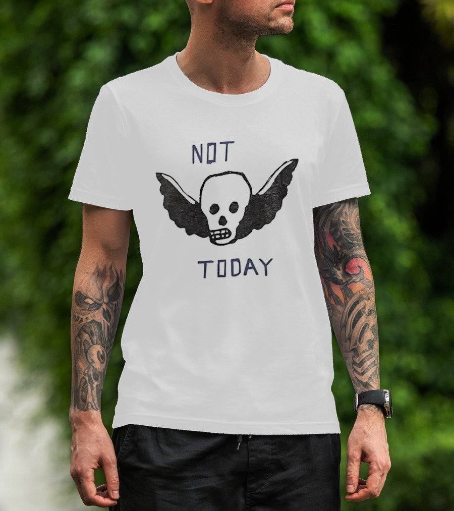 Not Today Winged Skull Gothic T-Shirt