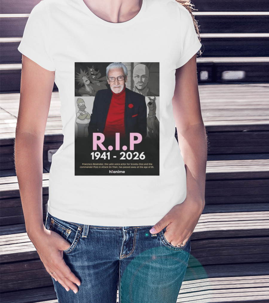 RIP Francisco Reséndez 1941 2026 Scooby Doo Attack On Titan Voice Actor Memorial T-Shirt