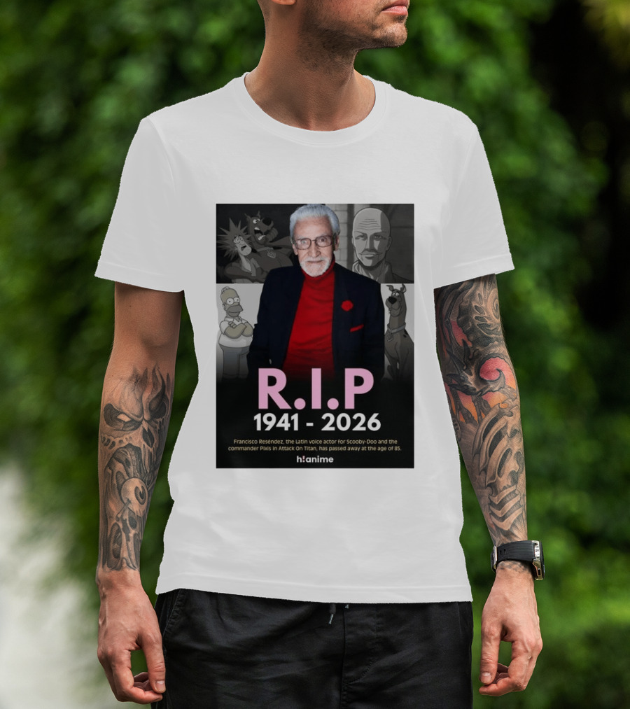RIP Francisco Reséndez 1941 2026 Scooby Doo Attack On Titan Voice Actor Memorial T-Shirt