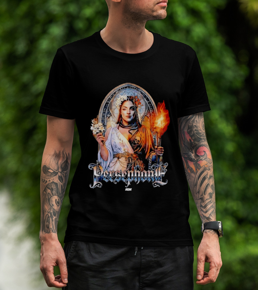 La Diosa Persephone Mythology AEW Wrestling Flame And Flowers T-Shirt