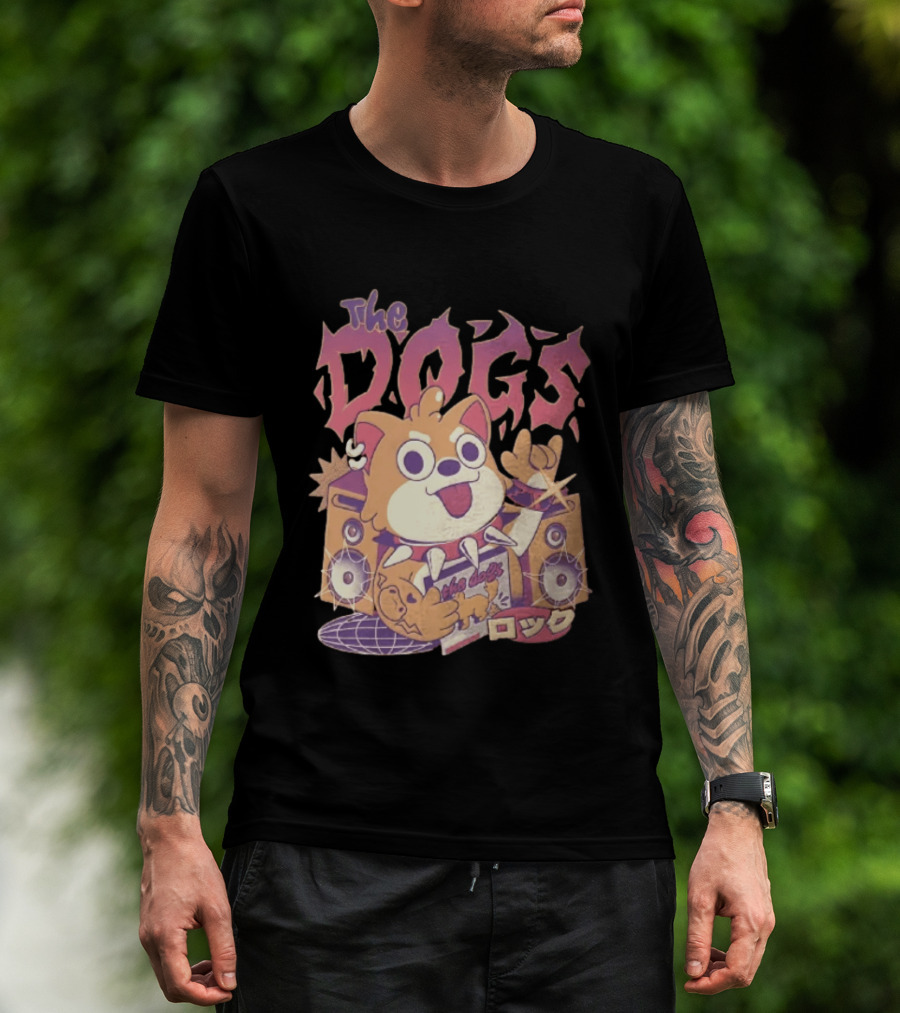 The Dogs Rock Shiba Inu Puppy Punk Rock Music Band With Speakers T-Shirt