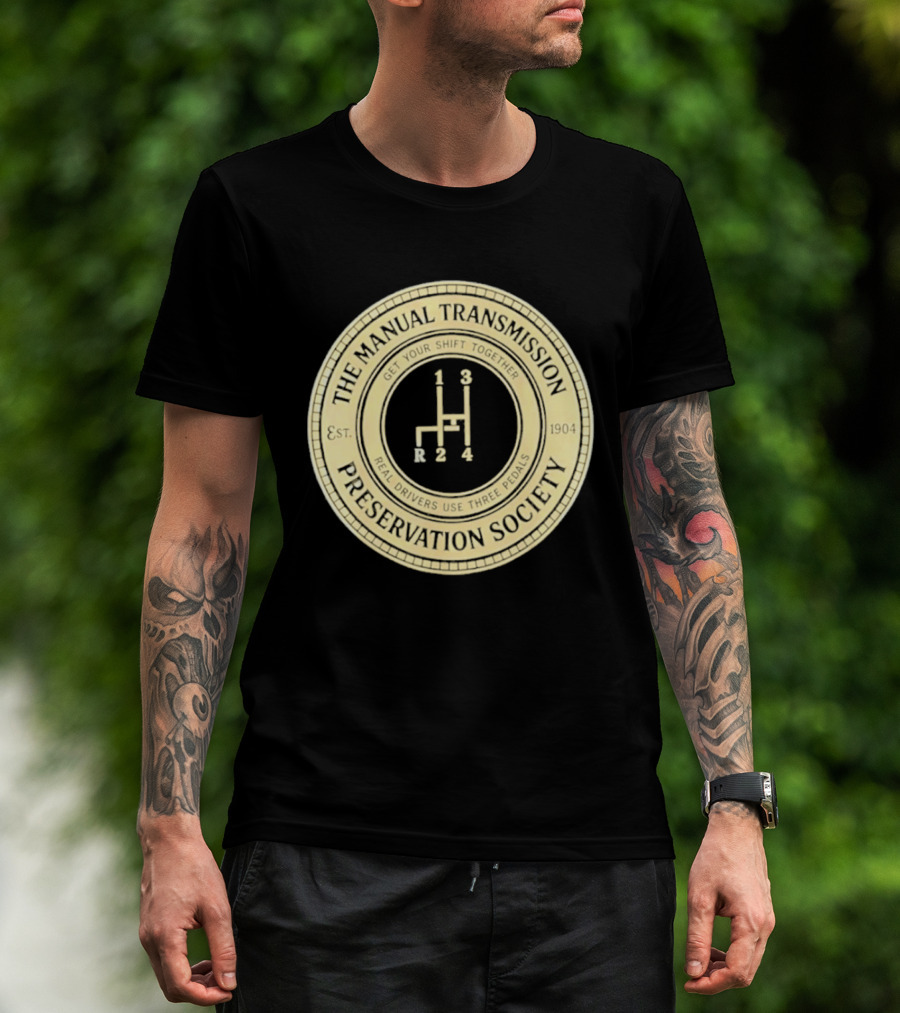 The Manual Transmission Est 1904 Preservation Society Vintage Gear Shift T-Shirt