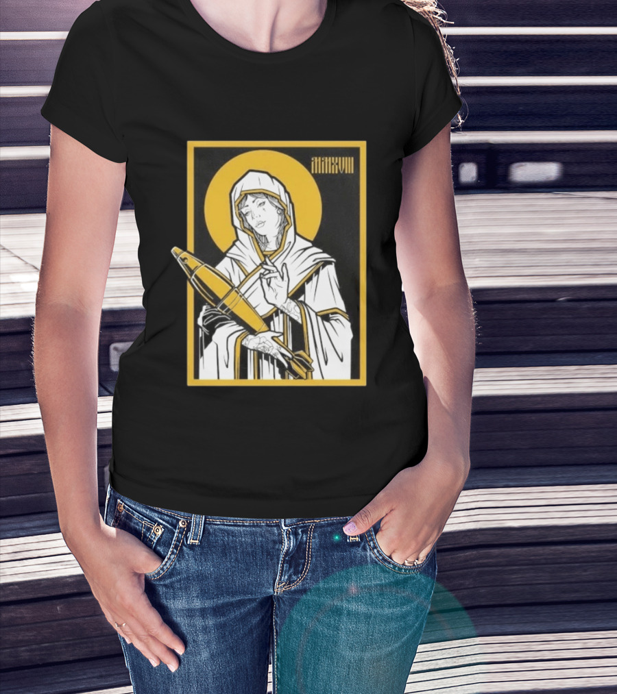 Mortar Mary MMXVIII Religious Iconography Halo And Missile T-Shirt