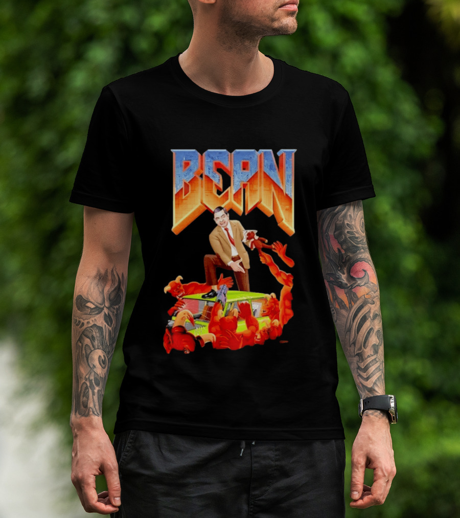 Mr Bean Doom Crossover With Rowan Atkinson Video Game T-Shirt
