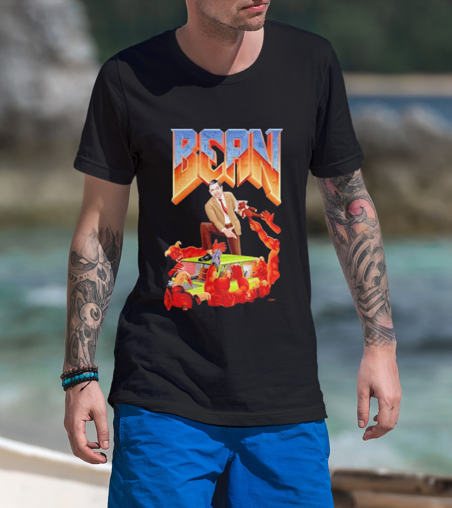 Mr Bean Doom Crossover With Rowan Atkinson Video Game T-Shirt