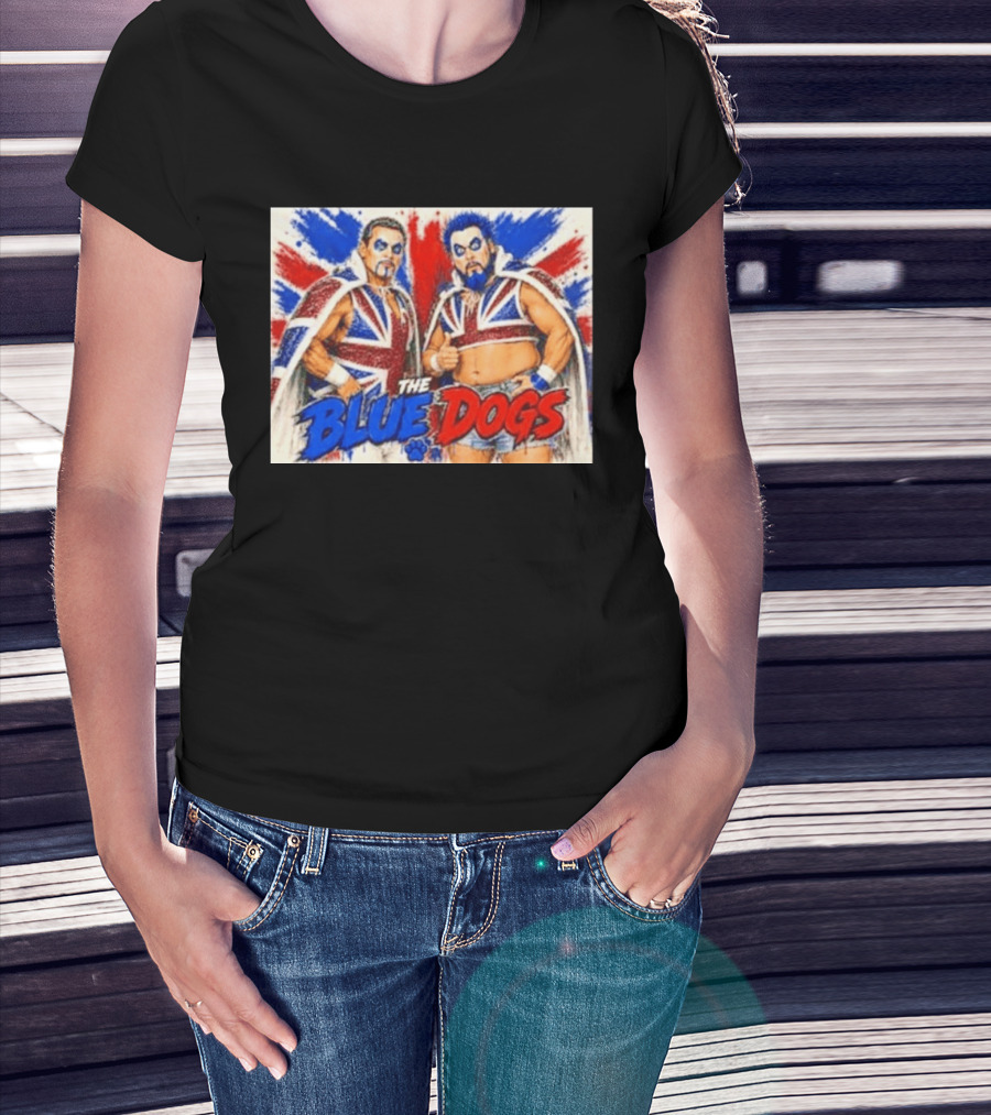 Dynamite Kid The Blue Dogs British Wrestling Union Jack Explosion T-Shirt