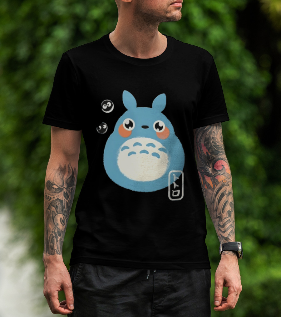 Totoro My Neighbor Totoro Blue Totoro With Soot Sprites T-Shirt