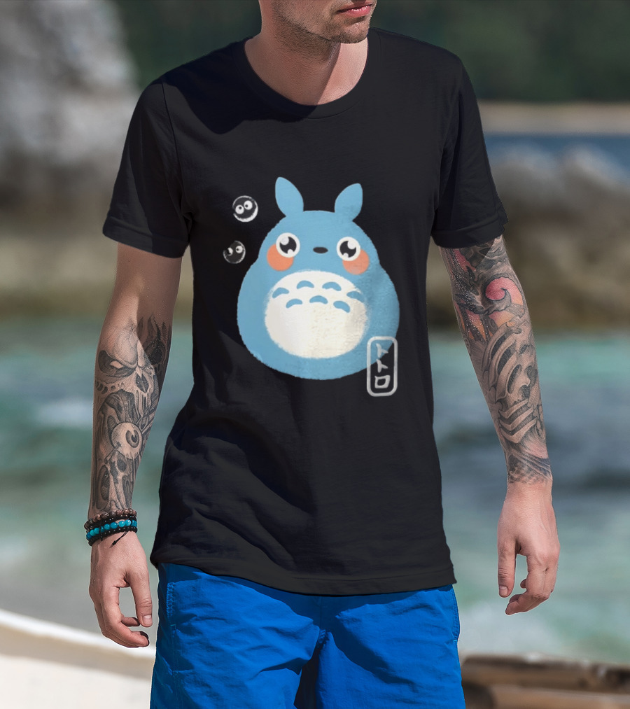 Totoro My Neighbor Totoro Blue Totoro With Soot Sprites T-Shirt