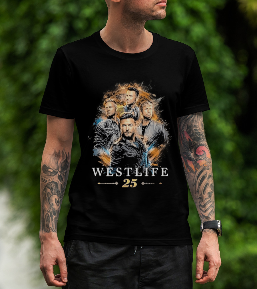 Westlife 25th Anniversary Tour 2026 Band Member Collage T-Shirt