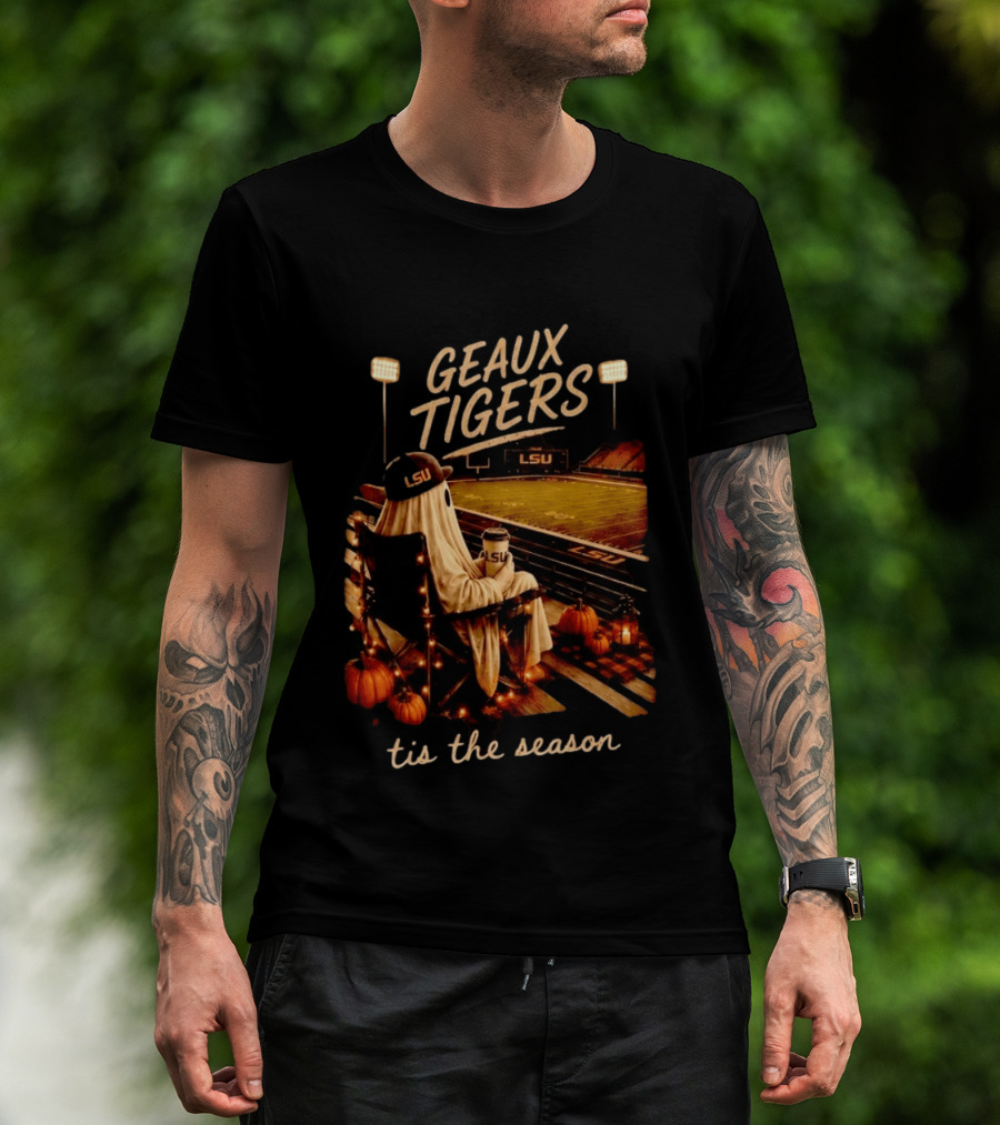Geaux Tigers LSU Ghost Football 'Tis The Season T-Shirt
