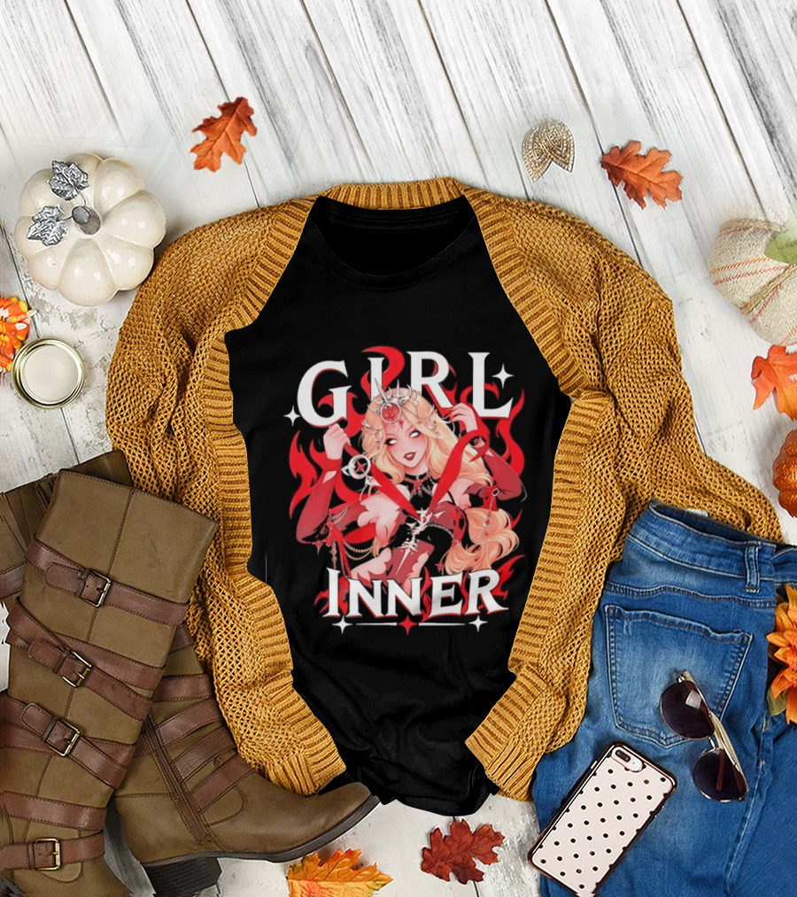 Girl Inner Gothic Fantasy Warrior Anime T-Shirt