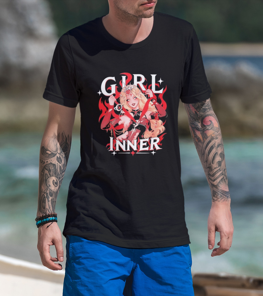 Girl Inner Gothic Fantasy Warrior Anime T-Shirt