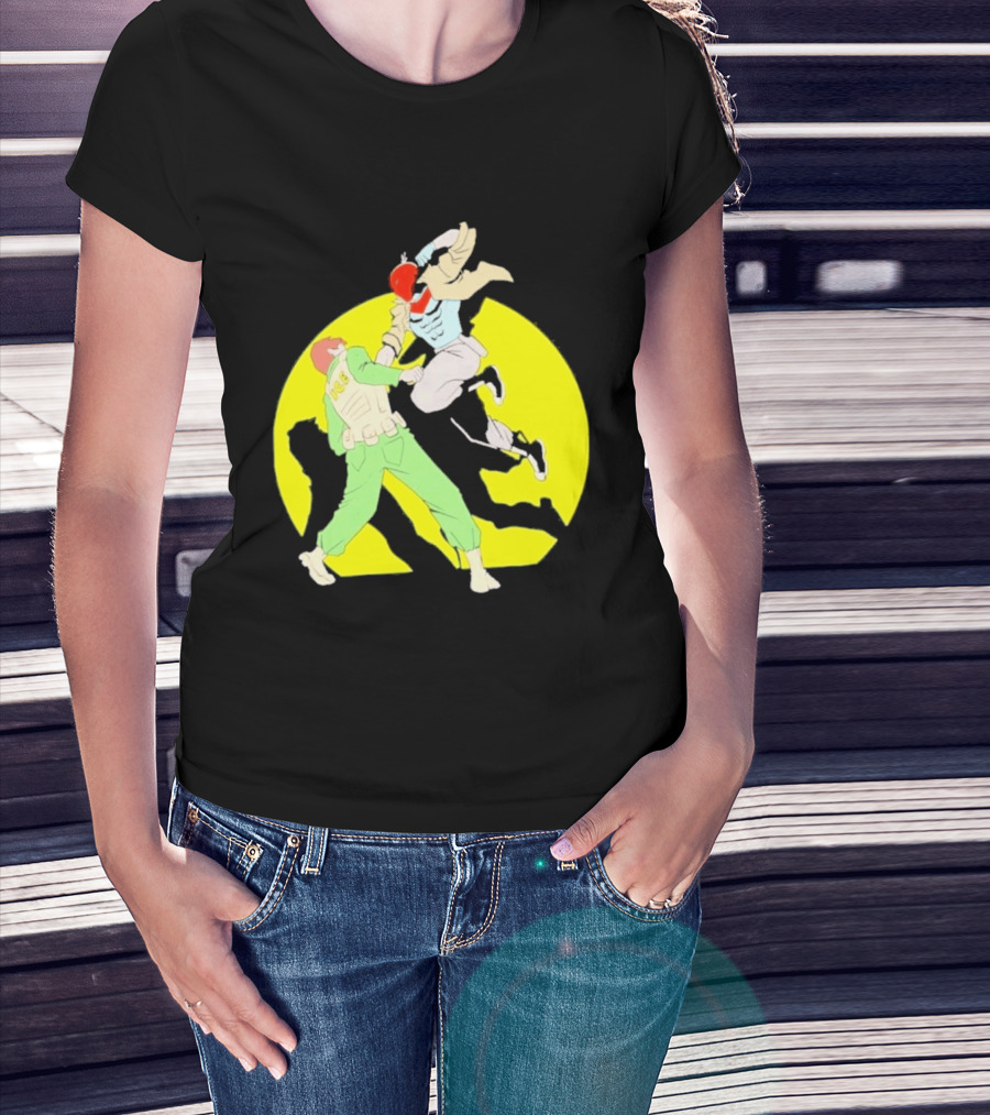 Red Hood Versus Ice Soldier Combat Action Scene T-Shirt