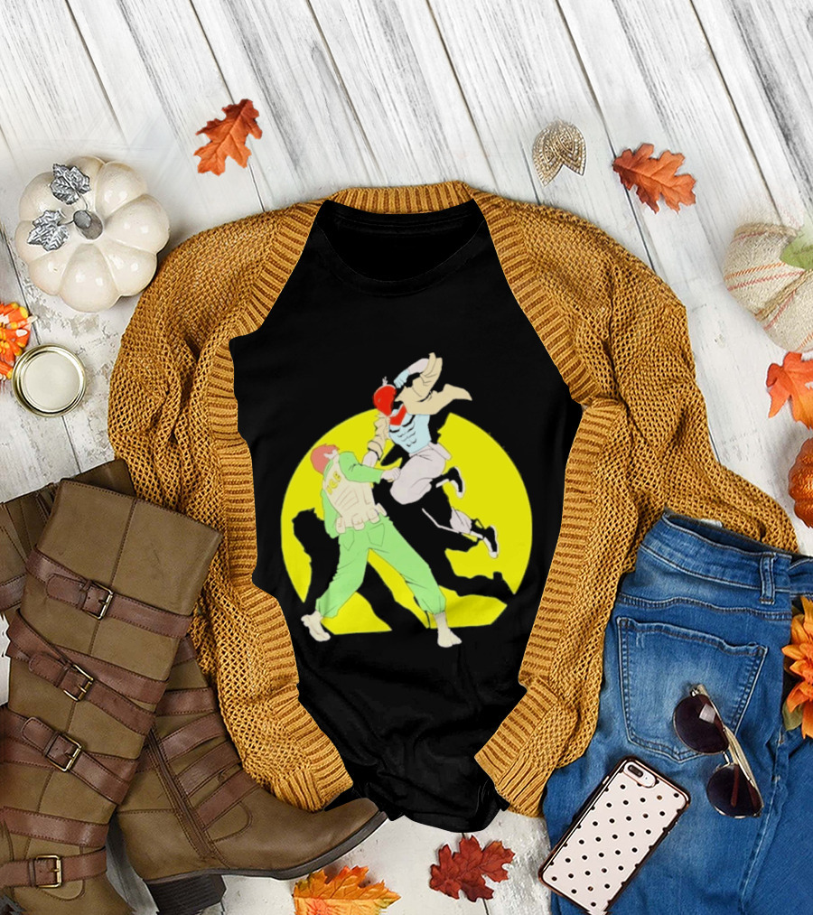 Red Hood Versus Ice Soldier Combat Action Scene T-Shirt