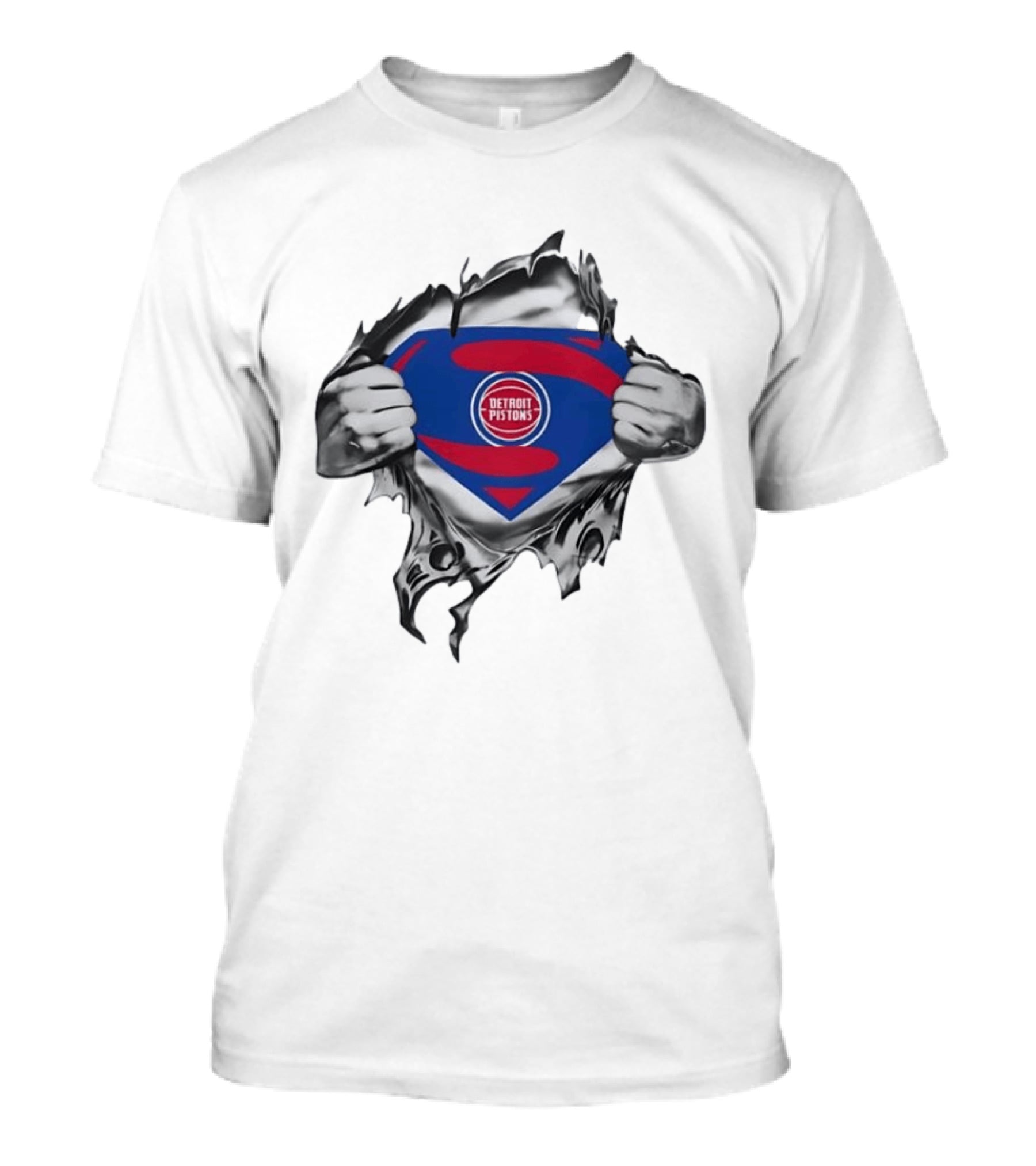 Detroit Pistons Superman Logo NBA Basketball Fan T-Shirt