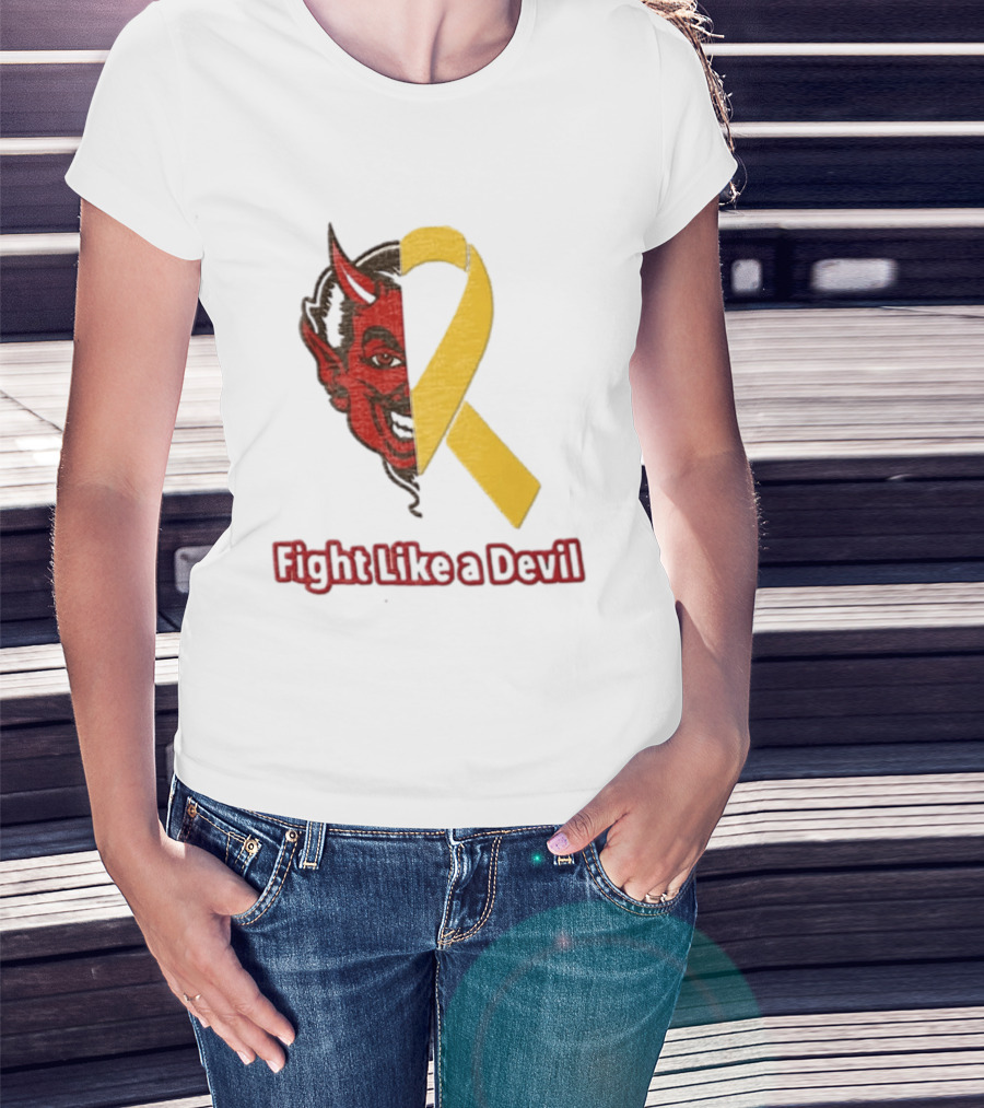 Fight Like A Devil EndChildhoodCancer Awareness Duke Blue Devils T-Shirt