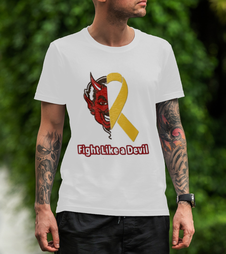 Fight Like A Devil EndChildhoodCancer Awareness Duke Blue Devils T-Shirt