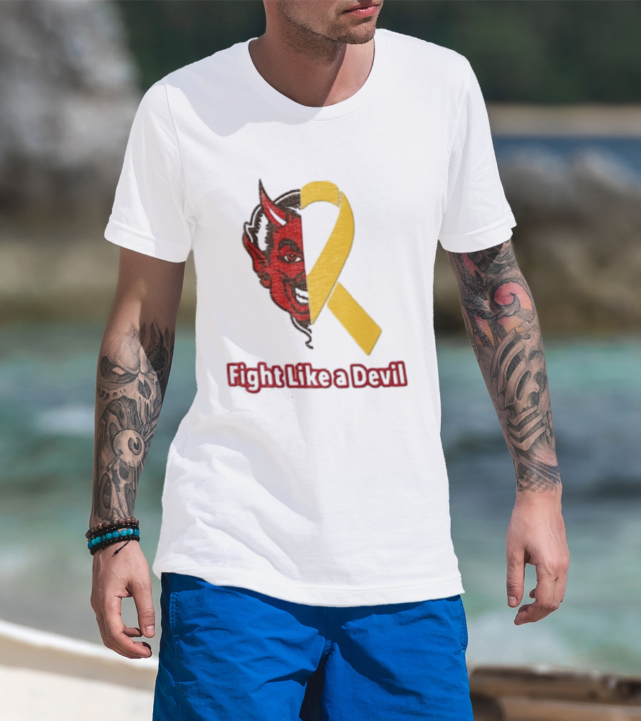 Fight Like A Devil EndChildhoodCancer Awareness Duke Blue Devils T-Shirt