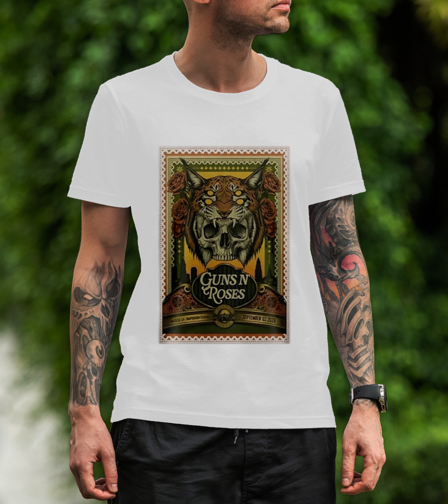 Guns N' Roses San Diego Snapdragon Stadium September 02 2026 Concert Skull And Jaguarr T-Shirt