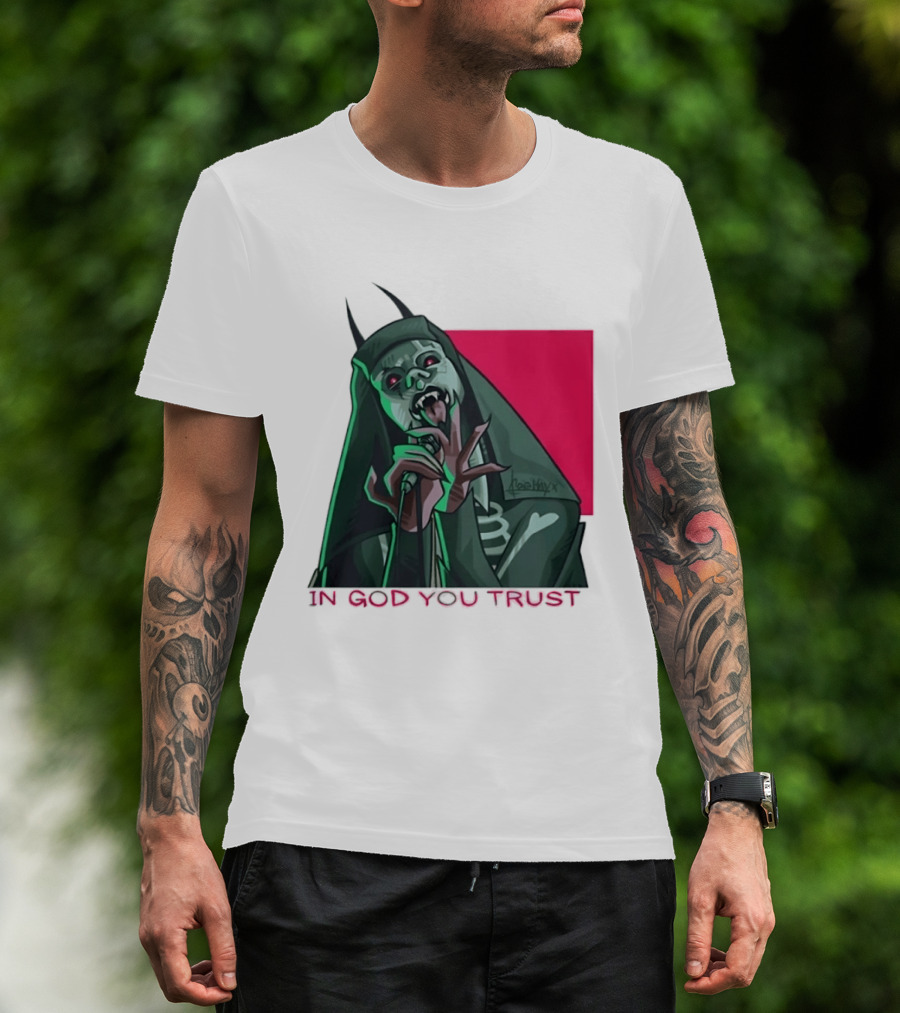 In God You Trust Demon Vocalist Metal Horror T-Shirt