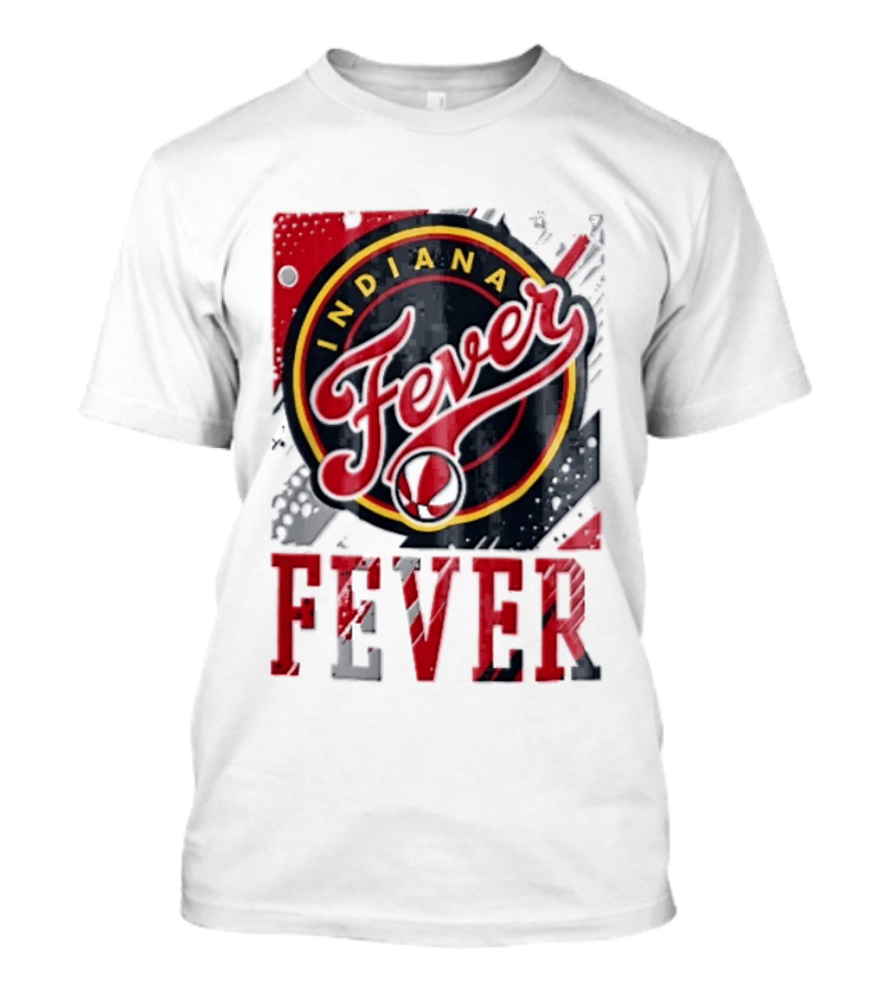 Indiana Fever WNBA Distressed Paint Splatter Basketball Logo Fever T-Shirt